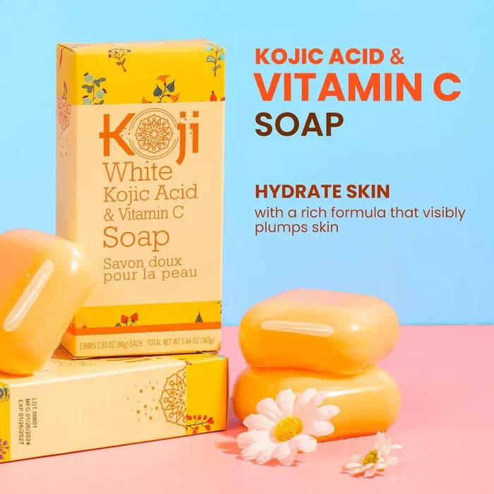 Koji White Kojic Acid & Vitamin C Skin Brightening Soap 2Pcs 100g