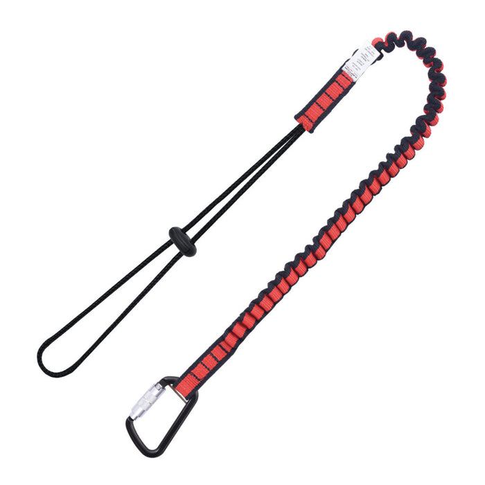 KStrong® Kaptor Elasticated Single Leg Tool Lanyard w/Drawstring Cord and Carabiner 22 lbs. - Ironworkergear