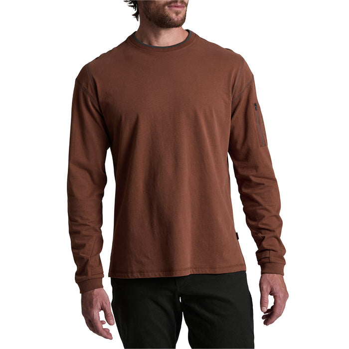KÜHL Men's Kommando Crew Wildfibre Organic cotton Long Sleeve T-Shirt Long Sleeve T-Shirts KUHL Rustic Brick 2XL Reg