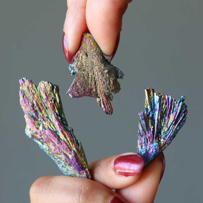 raw titanium rainbow kyanites