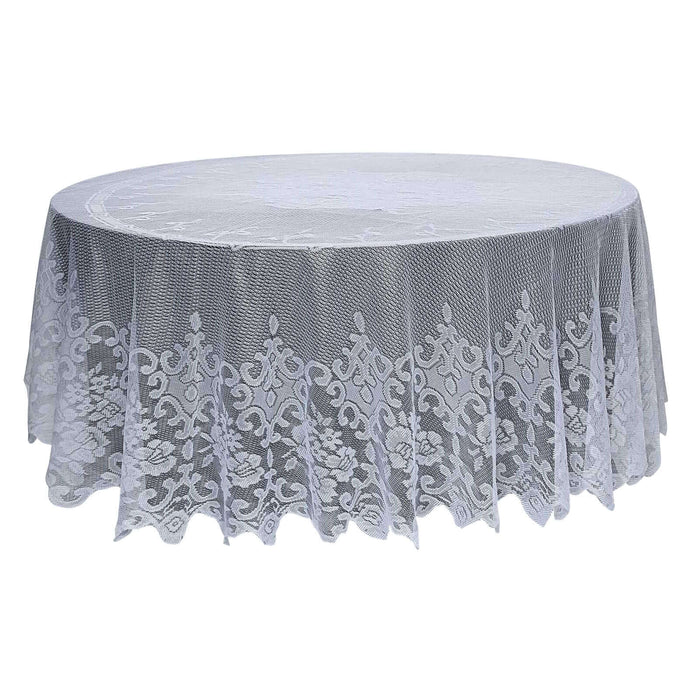 Round lace tablecloth with elegant floral design