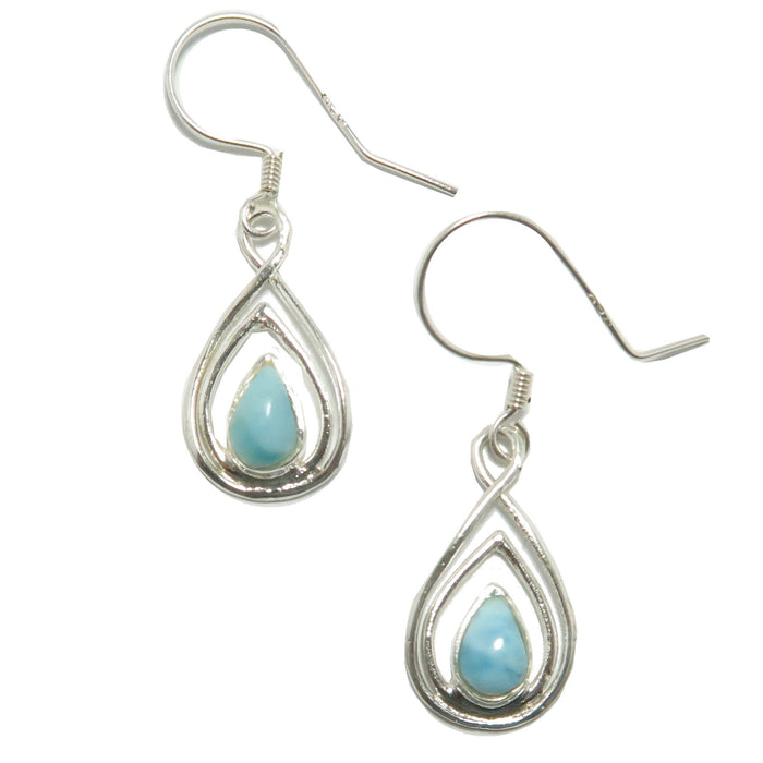 Larimar Earrings Seaside Serenity Drop Sterling Silver