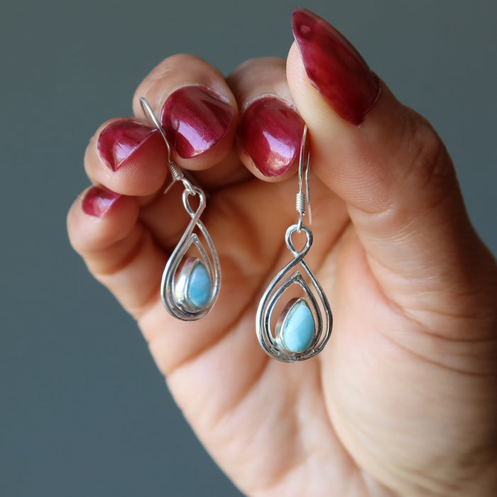 Larimar Earrings Seaside Serenity Drop Sterling Silver