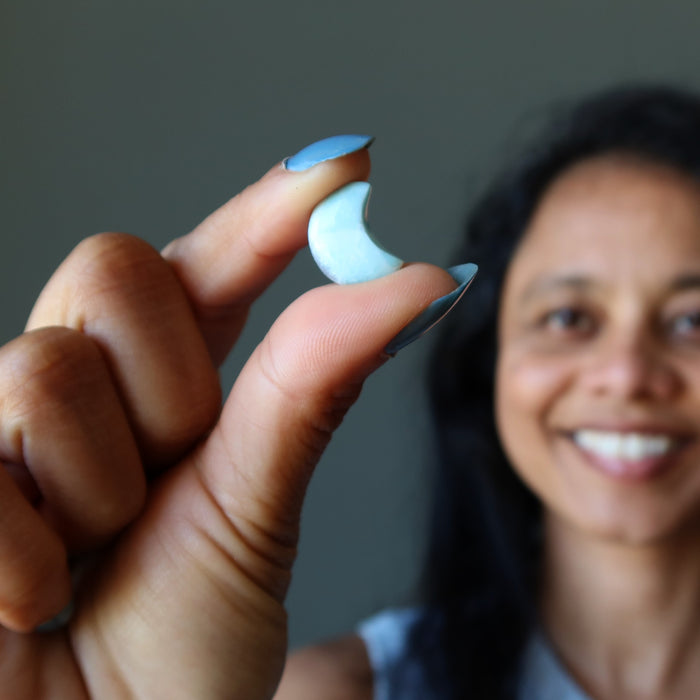 Larimar Grid Crystal Blue Moon Sky Miniature Mandala Stone
