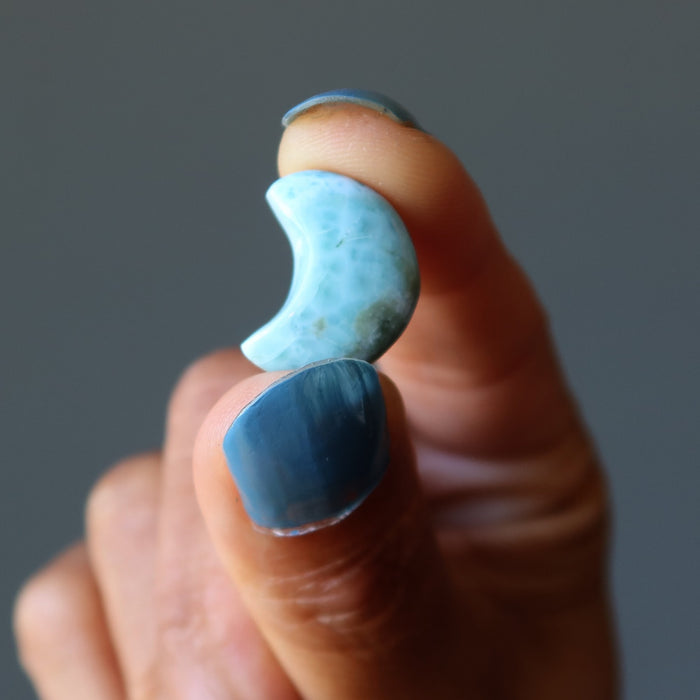 Larimar Grid Crystal Blue Moon Sky Miniature Mandala Stone
