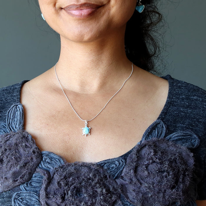 larimar turtle necklace