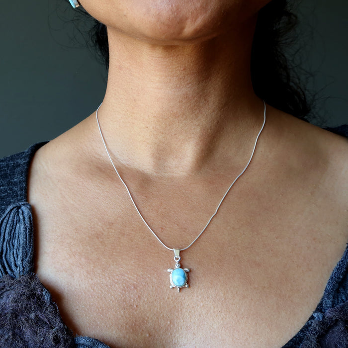 larimar turtle necklace