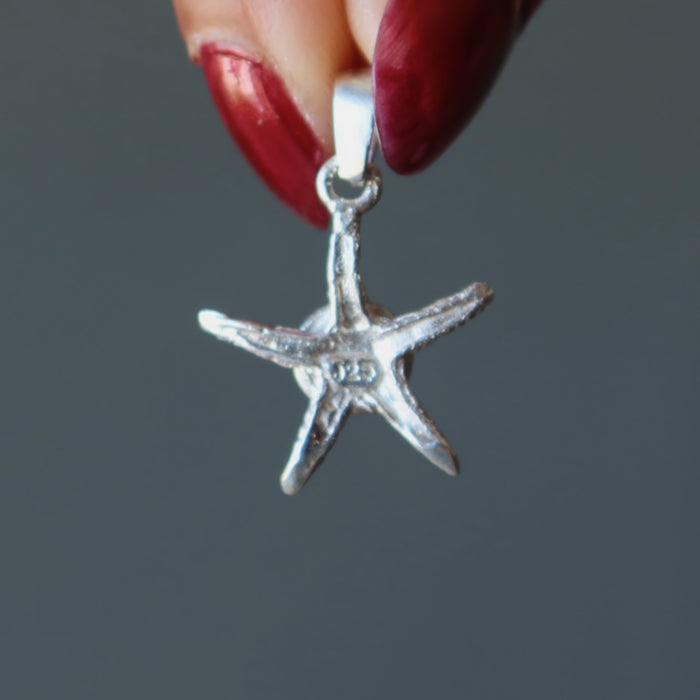 Larimar Pendant Blue Starfish Spirit Stone Sterling Silver