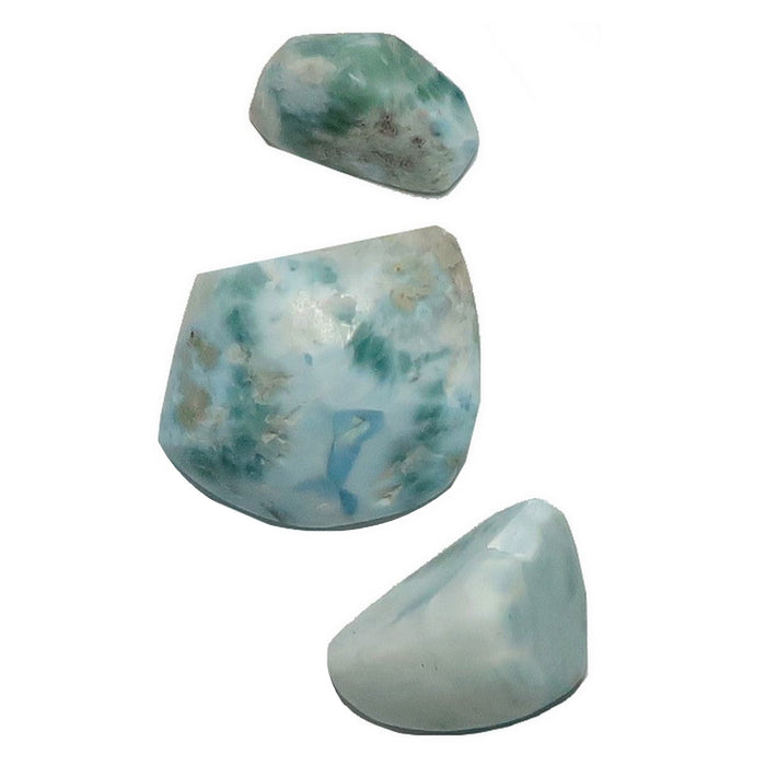3 larimar tumbled stones
