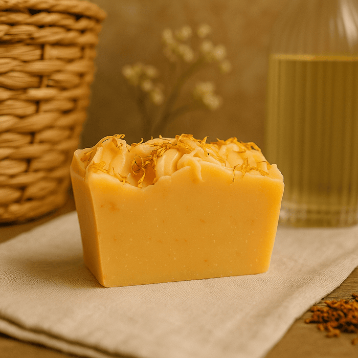 Lemongrass Calendula Soap Bar - Soap Boutique, handcrafted soap with calendula petals and lemongrass essential oil.