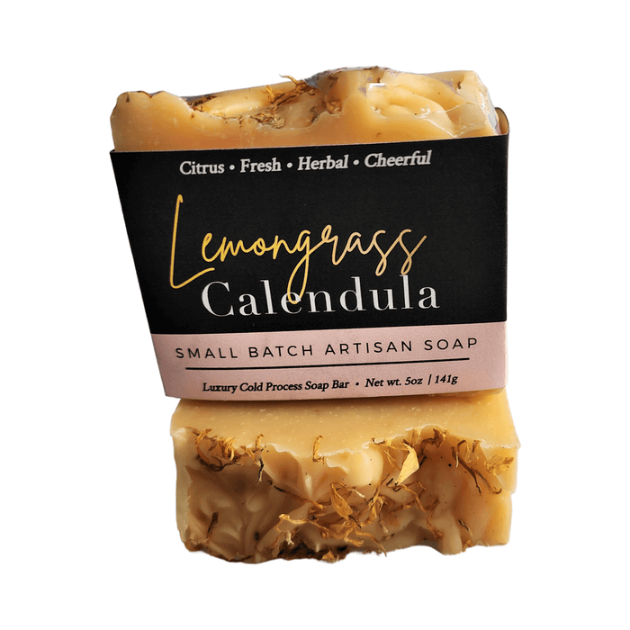 Lemongrass Calendula Soap Bar - Soap Boutique, handcrafted luxury cold process soap with calendula petals.