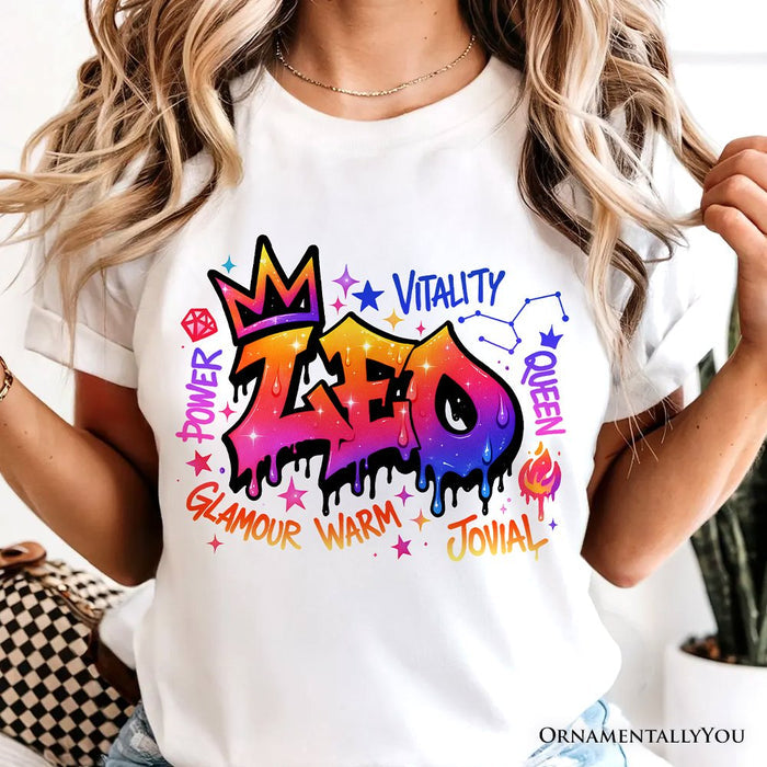 Leo Graffiti Zodiac T-Shirt, Street Style Astrology Horoscope Tee T-Shirts OrnamentallyYou
