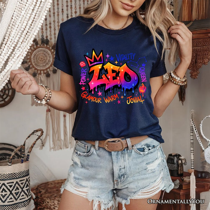 Leo Graffiti Zodiac T-Shirt, Street Style Astrology Horoscope Tee T-Shirts OrnamentallyYou
