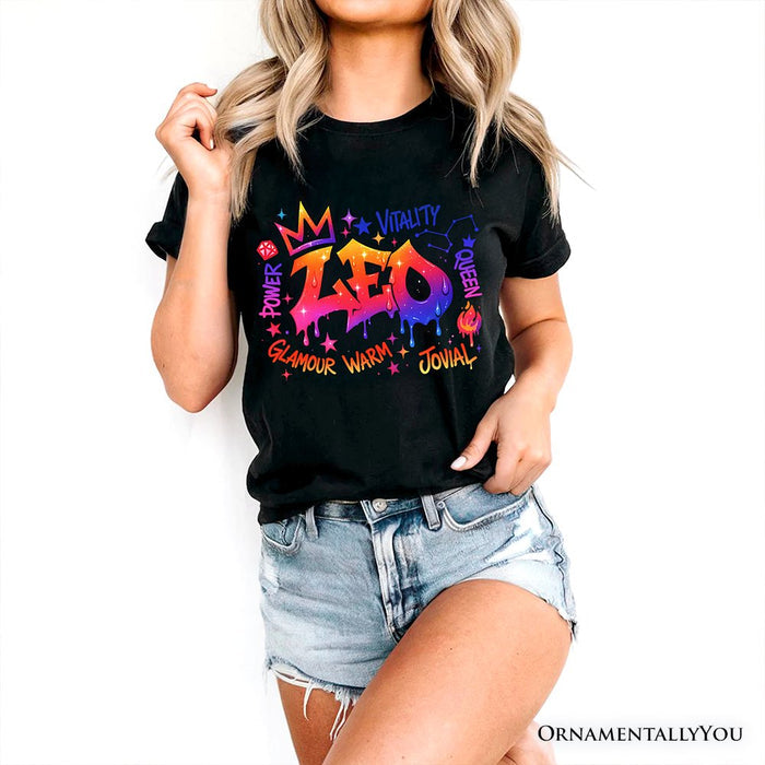 Leo Graffiti Zodiac T-Shirt, Street Style Astrology Horoscope Tee T-Shirts OrnamentallyYou