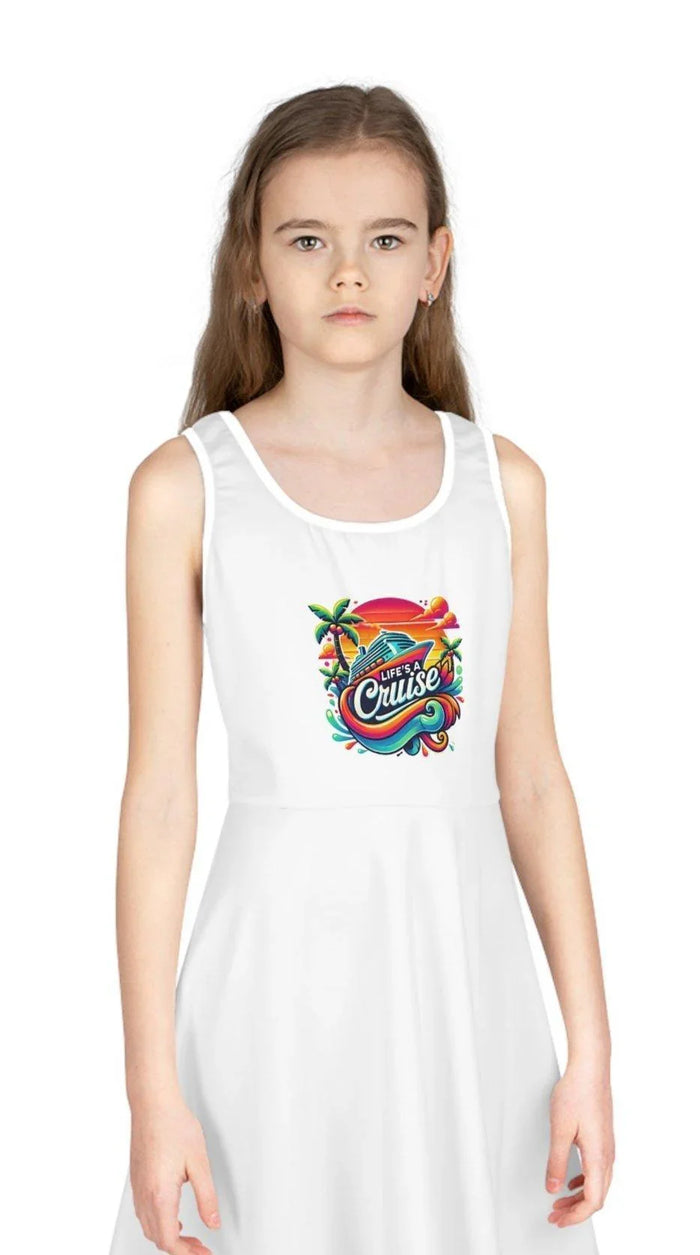 Life's a Cruise Girls' Dress 🌊☀️🚢🌴 (with twirly skirt!) - Whippie's