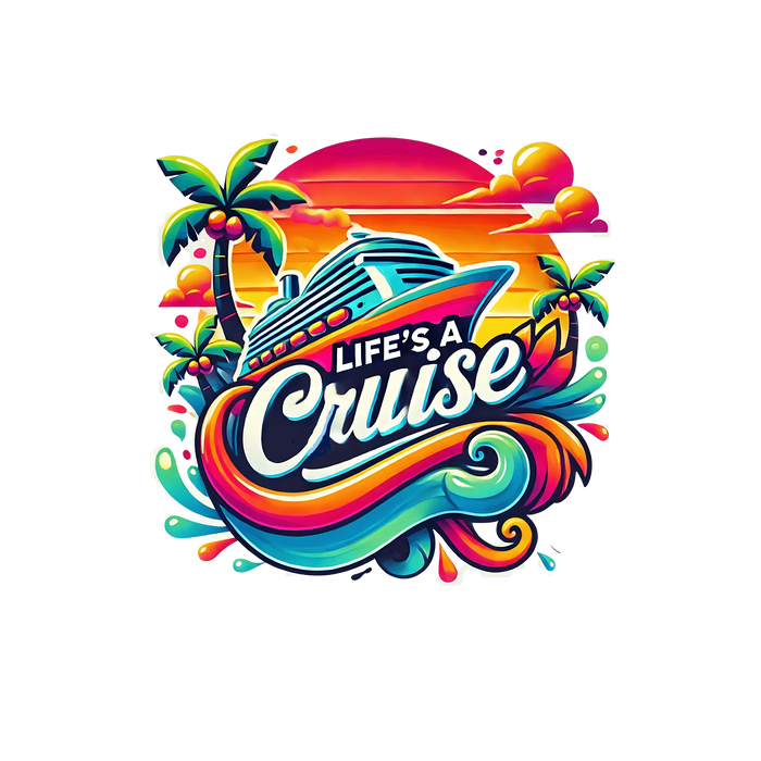 Life's a Cruise Girls' Dress 🌊☀️🚢🌴 (with twirly skirt!) - Whippie's