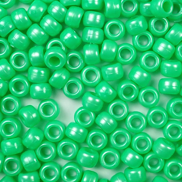 light green pearl 6 x 9mm plastic pony beads in bulk