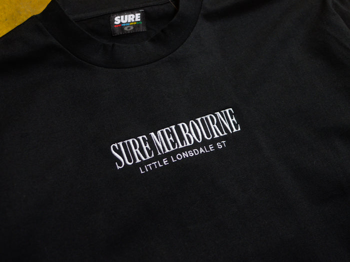 Little Lonsdale St. Heavyweight Embroidered Long-Sleeve - Black / Grey