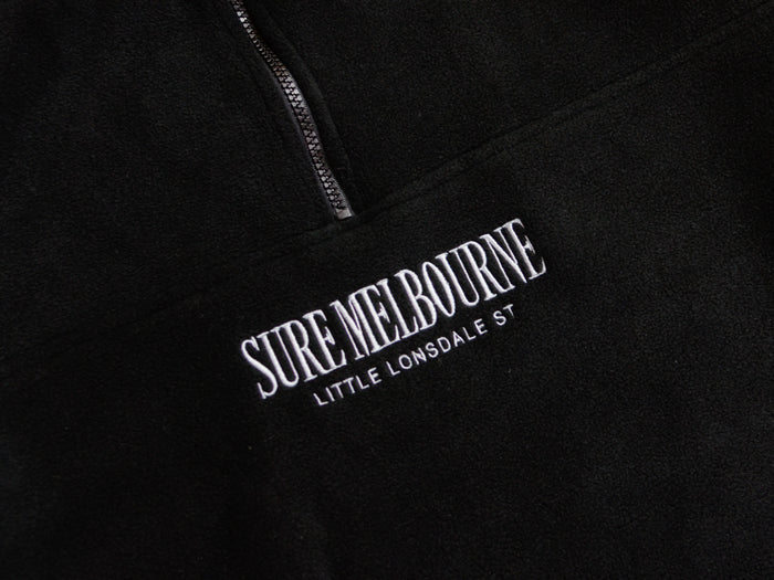 Little Lonsdale St. Quarter Zip Polar Fleece - Black / Grey