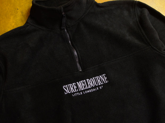 Little Lonsdale St. Quarter Zip Polar Fleece - Black / Grey