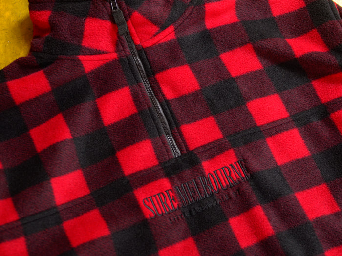 Little Lonsdale St. Quarter Zip Polar Fleece - Red / Black