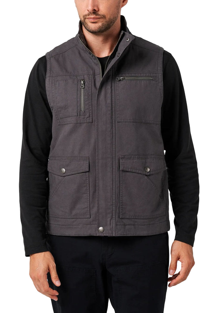 Lucky Brand Workwear Canvas Quilted Plaid Flannel Lined Vest Vests Lucky Brand