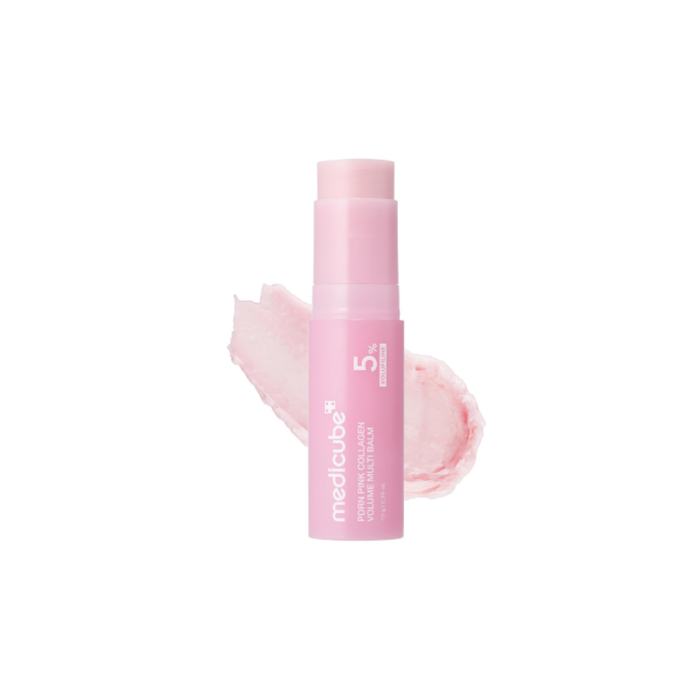 MEDICUBE PDRN Pink Collagen Volume Multi Balm is an all-in-one firming balm designed to hydrate, add glow, and improve the look of skin elasticity. Formulated with PDRN, Volufiline, Collagen, Retinol, Caffeine, Sodium Hyaluronate, Peptides, and nourishing plant oils, it helps smooth fine lines, support plumper-looking skin, and provide moisture to areas that feel dry or need extra firmness care. The convenient balm texture can be used on areas such as the cheeks, smile lines, forehead, neck, or