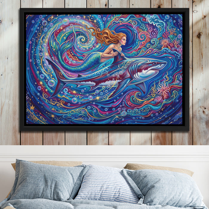 Mermaid Shark Spiral — Mermaid Shark Spiral Bed 2 Wood Panel 62