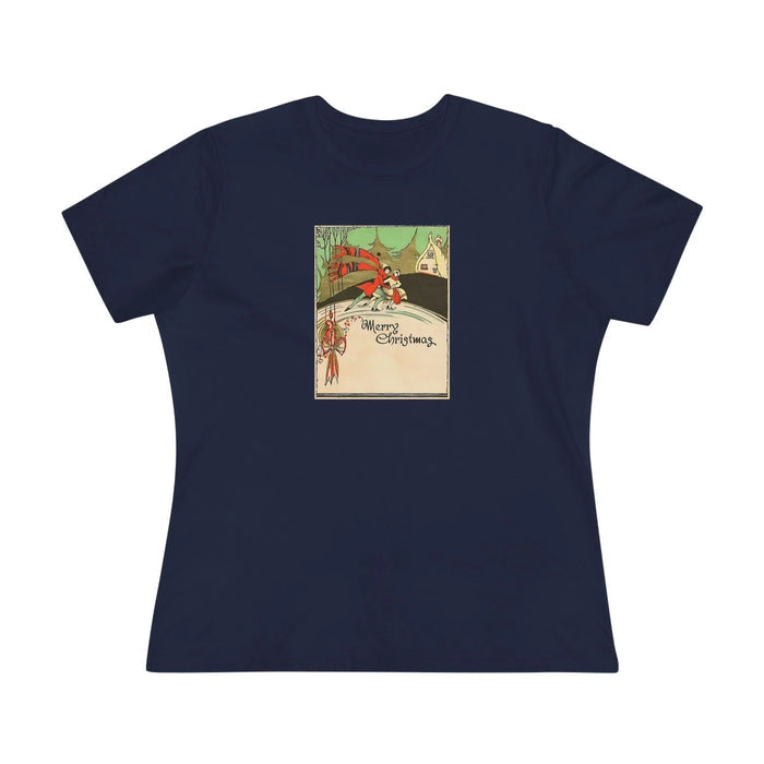 Merry Christmas - Ice Skating Couple - Women's Tee - Whippie's