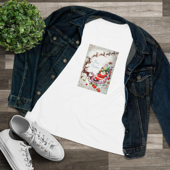 Merry Christmas - Santa and His Sleigh - Women's Tee - Whippie's