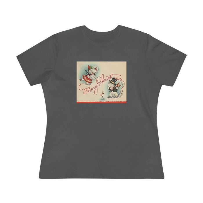 Merry Christmas Skating Snow Couple - Women's Tee - Whippie's