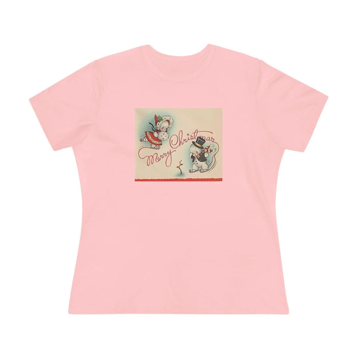 Merry Christmas Skating Snow Couple - Women's Tee - Whippie's