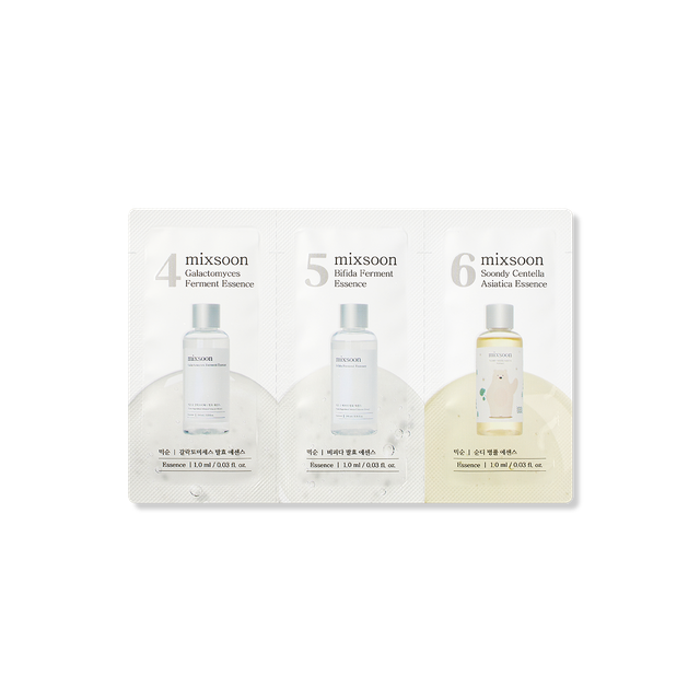 Mixsoon Galactomyces Ferment Essence, Bifida Ferment Essence, Centella Asiatica Sachet