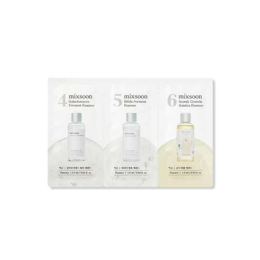 Mixsoon Galactomyces Ferment Essence, Bifida Ferment Essence, Centella Asiatica Sachet