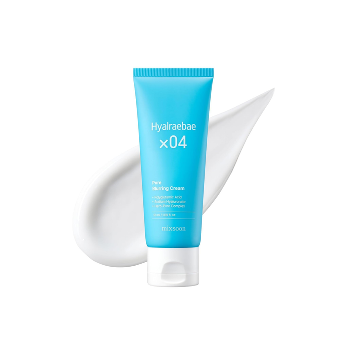 MIXSOON Hyalraebae Pore Blurring Cream is a lightweight hydrating moisturizer made to lock in moisture, smooth skin texture, and blur the look of pores. Formulated with Niacinamide, Squalane, Polyglutamic Acid, Sodium Hyaluronate, Trehalose, Allantoin, Gluconolactone, Capryloyl Salicylic Acid, Witch Hazel-related ingredients, and patented Centella Phyto Exosome ingredients, it helps provide long-lasting hydration while supporting elasticity and soothing sensitive skin. The creamy texture absorbs