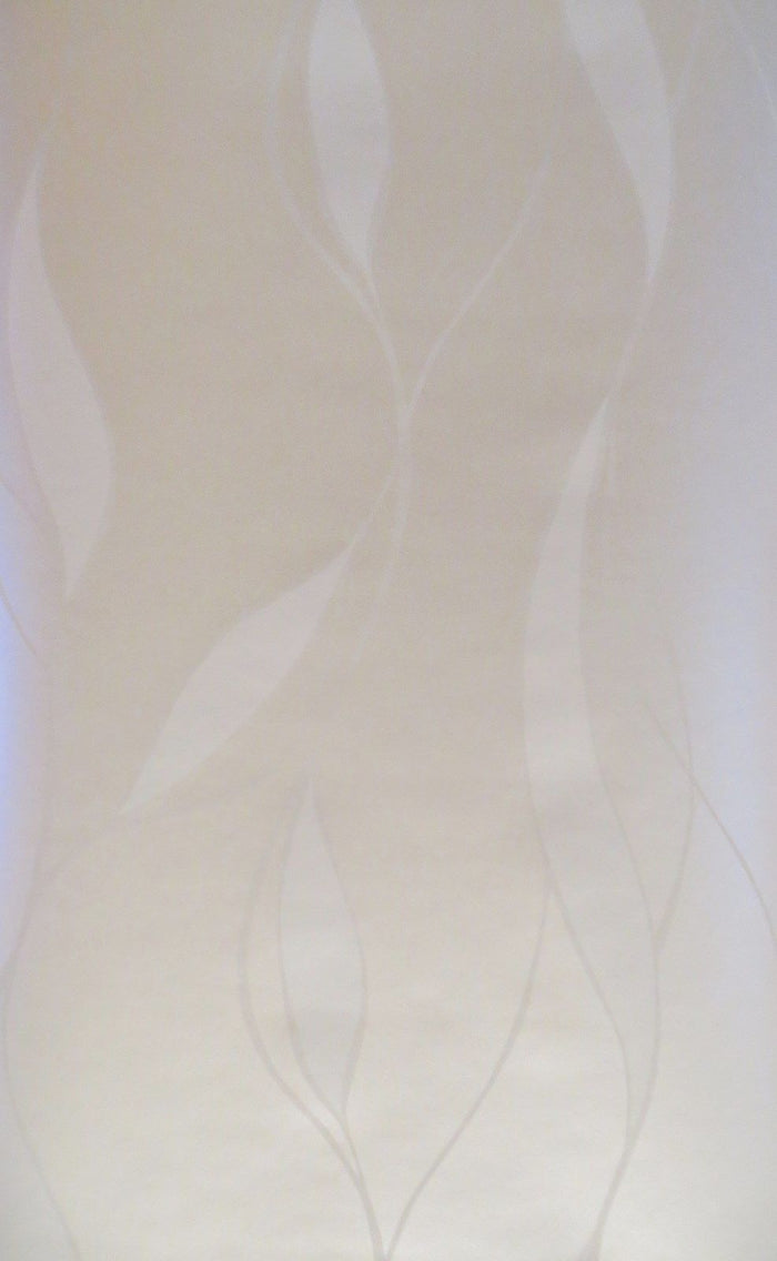 Modern Trailing Leaf in Champagne and Cream on Satin Wallpaper - all4wallswall-paper
