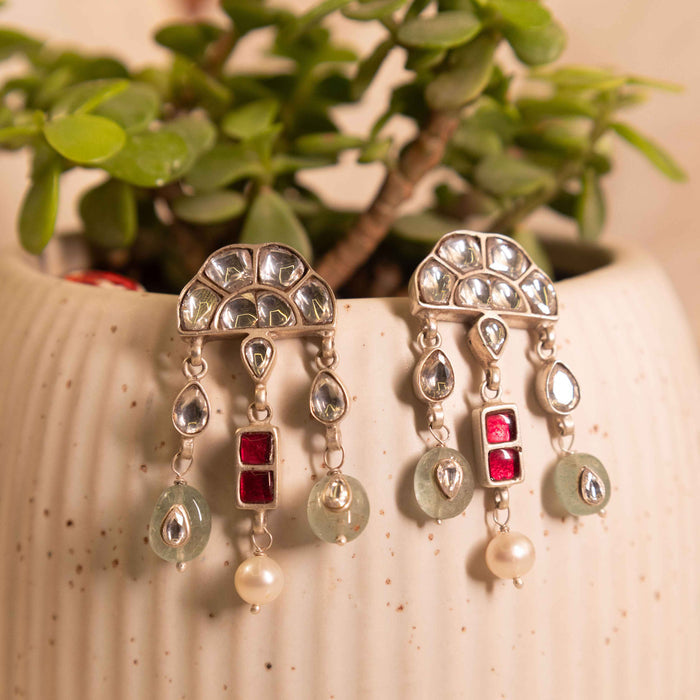 Moh Rajwada Kundan Dangling Earring