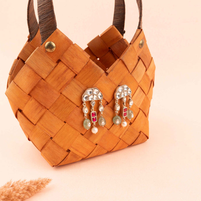 Moh Rajwada Kundan Dangling Earring
