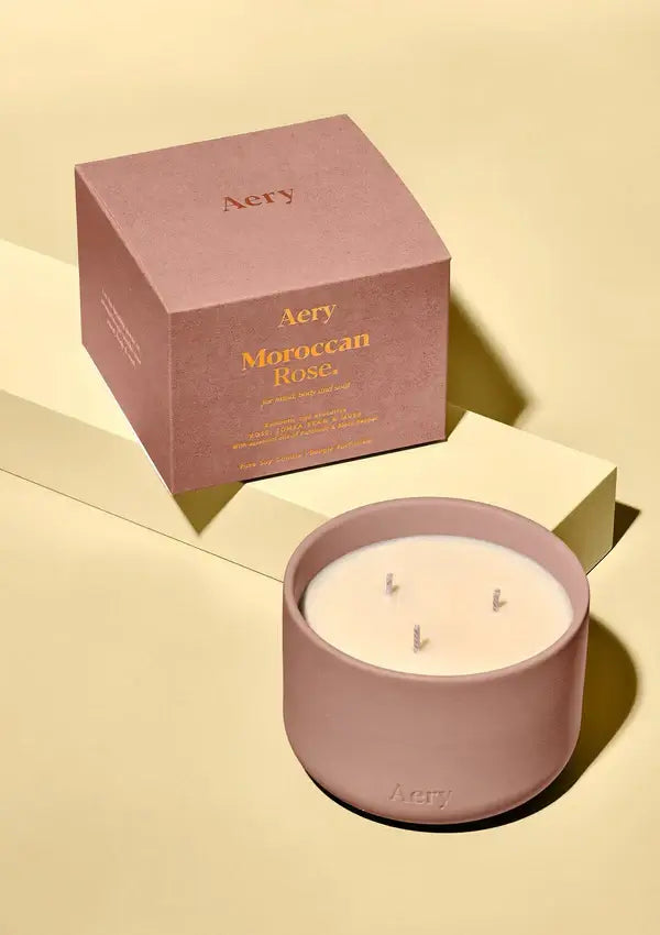 Moroccan Rose Triple Wick Candle - Aery Living