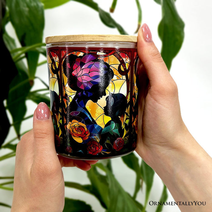 Mother and Child Faux Stained Glass LED Tea Light Candle, Charming Tabletop Decor With Soft Glow Candles OrnamentallyYou