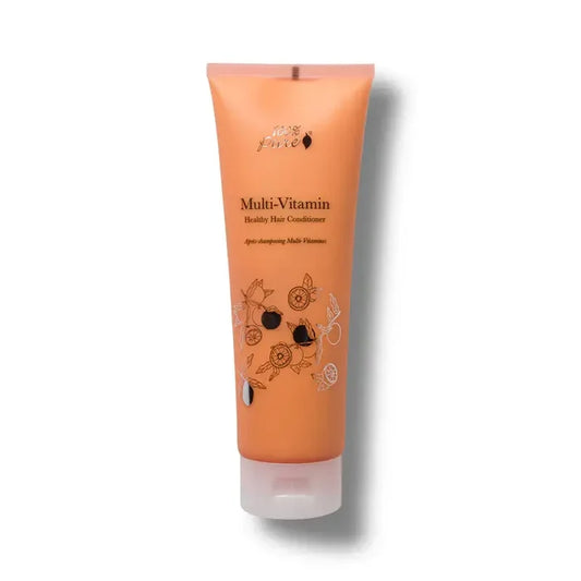 Tube of multi-vitamin hair conditioner on a white background