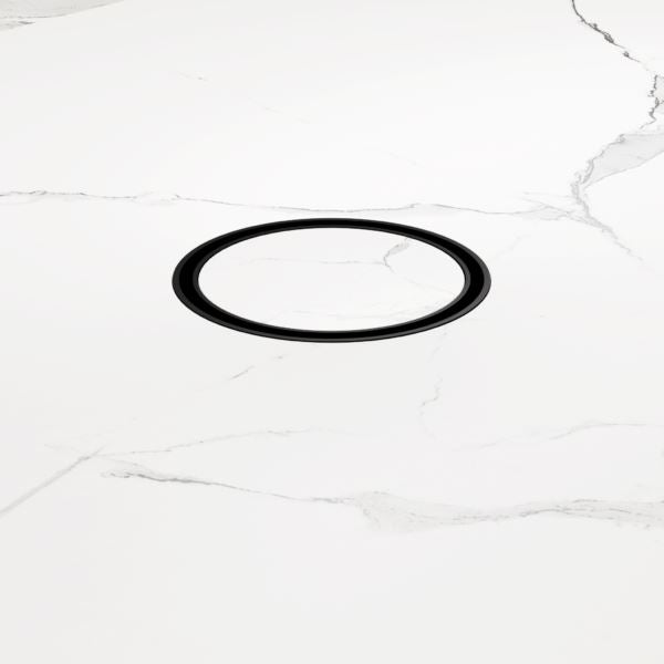 Nero 100mm Round Tile Insert Floor Waste 50mm Outlet Matte Black NRFW003MB Shower Grate Nero