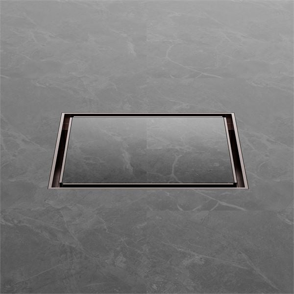 Nero 130mm Square Tile Insert Floor Waste 100mm Outlet Brushed Bronze NRFW008BZ Shower Grate Nero