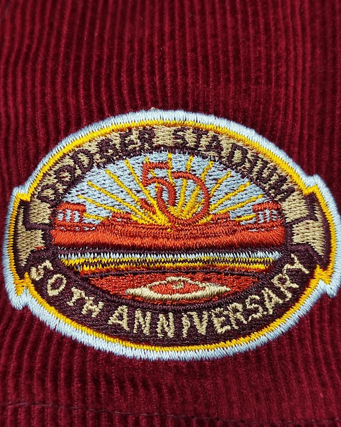 New Era 59fifty cord dream los angeles dodgers 50th anniversary stadium patch hat- maroon