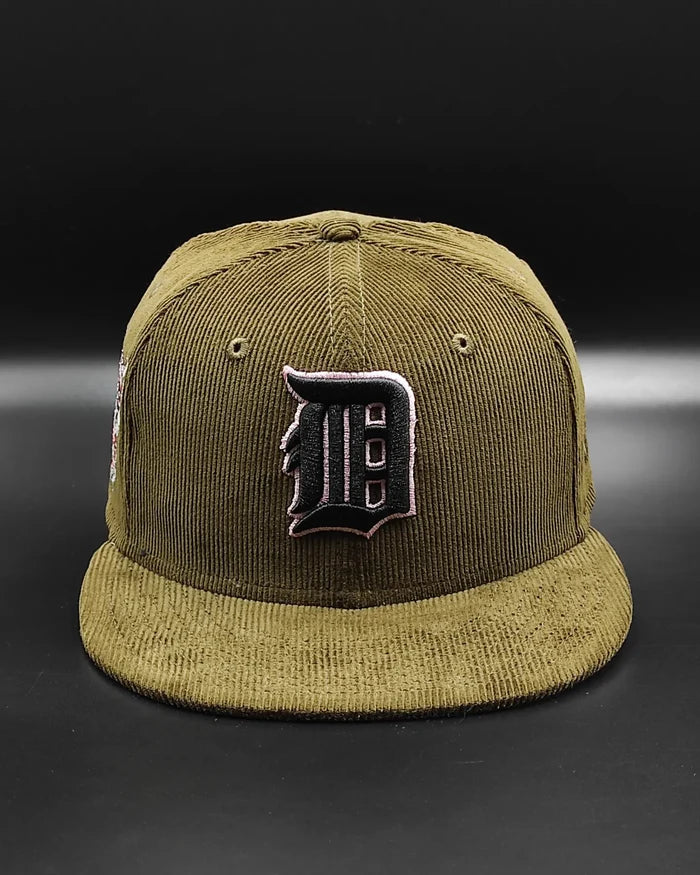 New Era 59fifty martini corduroy detroit tigers 2000 inaugural patch hat - olive