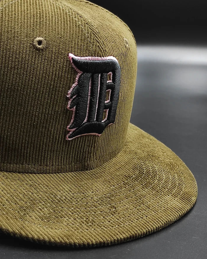 New Era 59fifty martini corduroy detroit tigers 2000 inaugural patch hat - olive