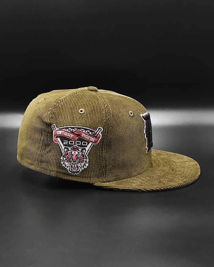 New Era 59fifty martini corduroy detroit tigers 2000 inaugural patch hat - olive