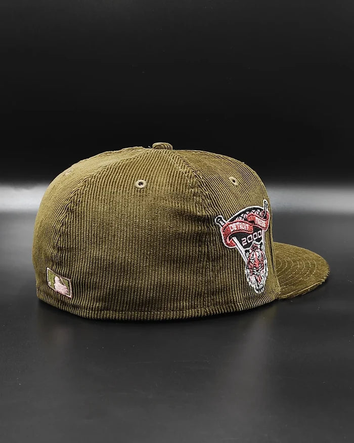 New Era 59fifty martini corduroy detroit tigers 2000 inaugural patch hat - olive