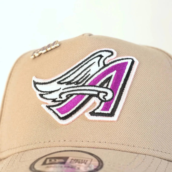 New Era 9Forty A-frame Anaheim Angels 50TH Anniversary Camel / Sparkling Grape 🍇UV CAP + pin 📌