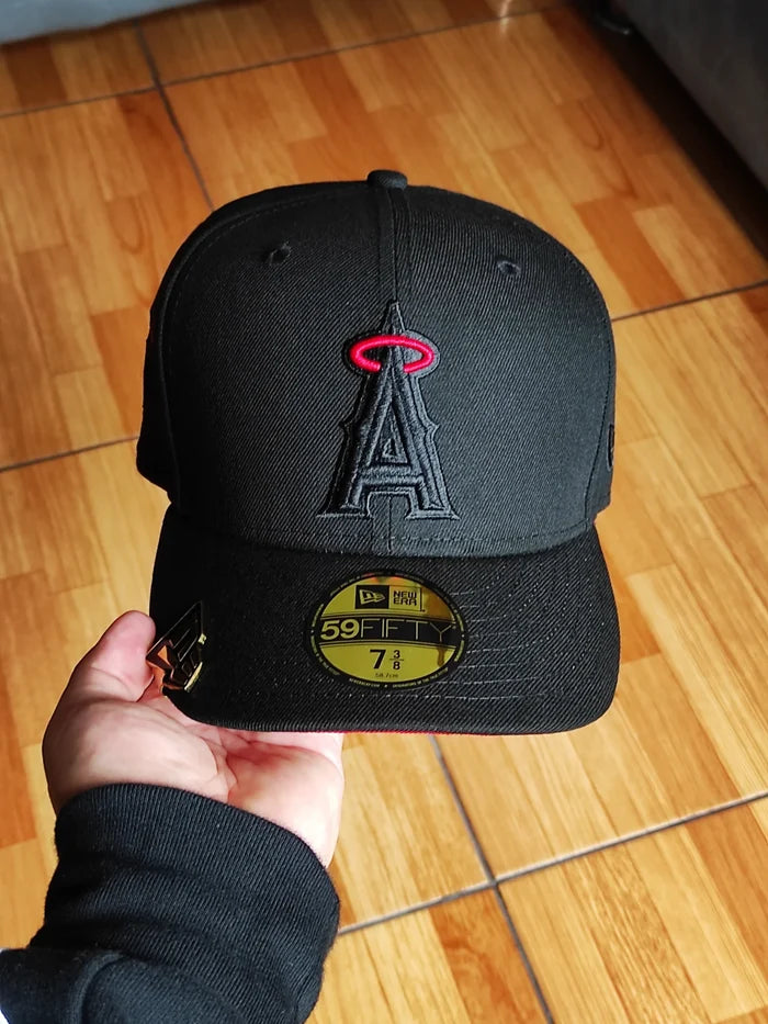 New Era Anaheim Angels 50th Anniversary Blackout Red Edition 59Fifty Fitted Hat